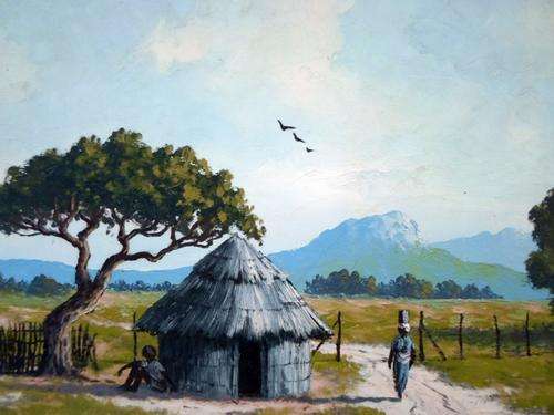 Jimmy Boonzaier - Rural scene - A stunning little treasure! Low price, bid now!